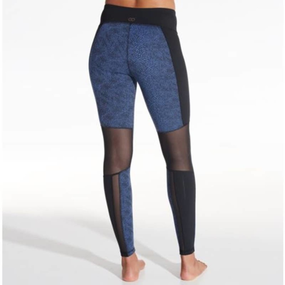 CALIA Textured Print Mesh Insert Leggings Size M Blue Black Active Tight Fit - Picture 3 of 9